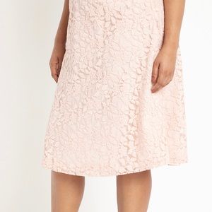 Eloquii Pink Lace Overlay Circle Skirt